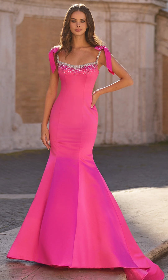 Sherri Hill 57772 - Embellished Scoop Neck Gown with Shoulder Bows