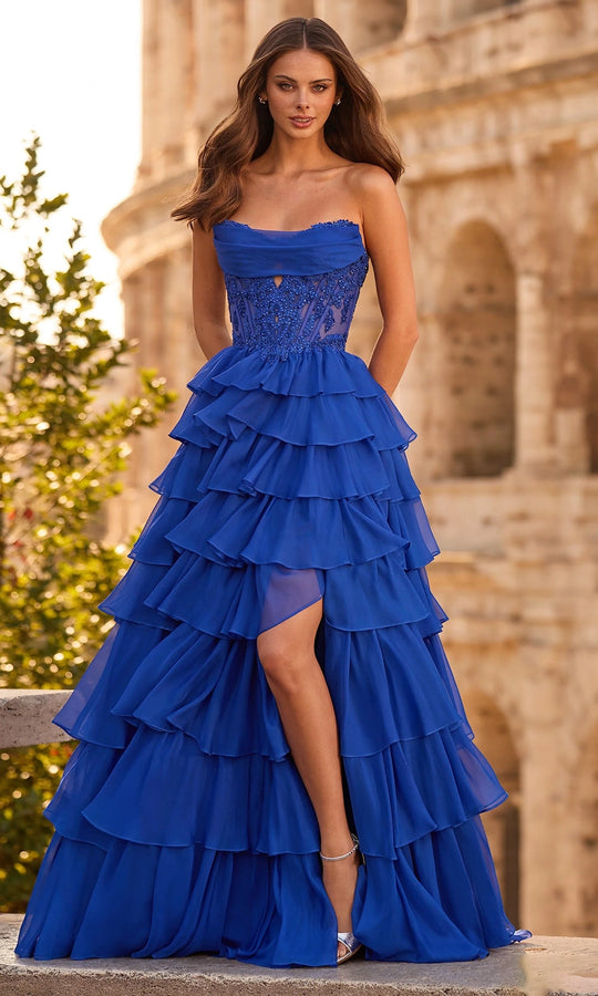 Sherri Hill 57497 - Chiffon Ruffle Skirt Sweetheart Gown