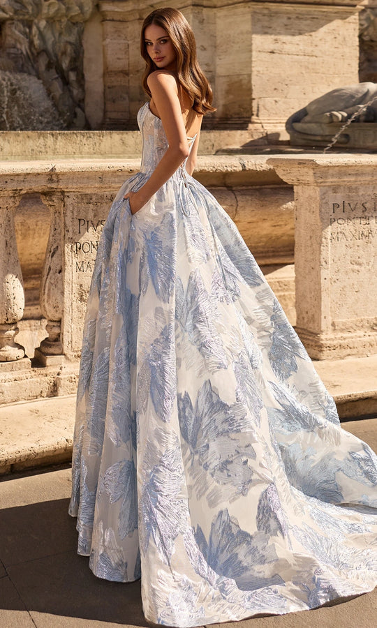 Sherri Hill 57968 - Strapless Brocade Gown with Pockets