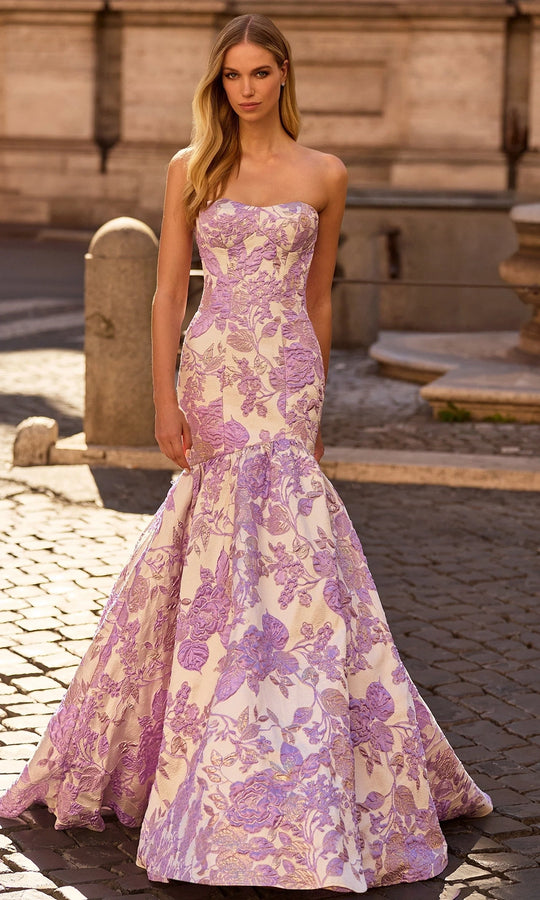 Sherri Hill 57785 - Floral Brocade Flared Evening Gown