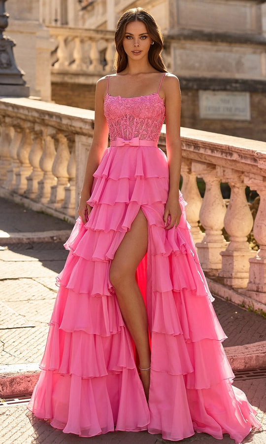 Sherri Hill 57922 - Lace Corset Bodice Tiered Ballgown