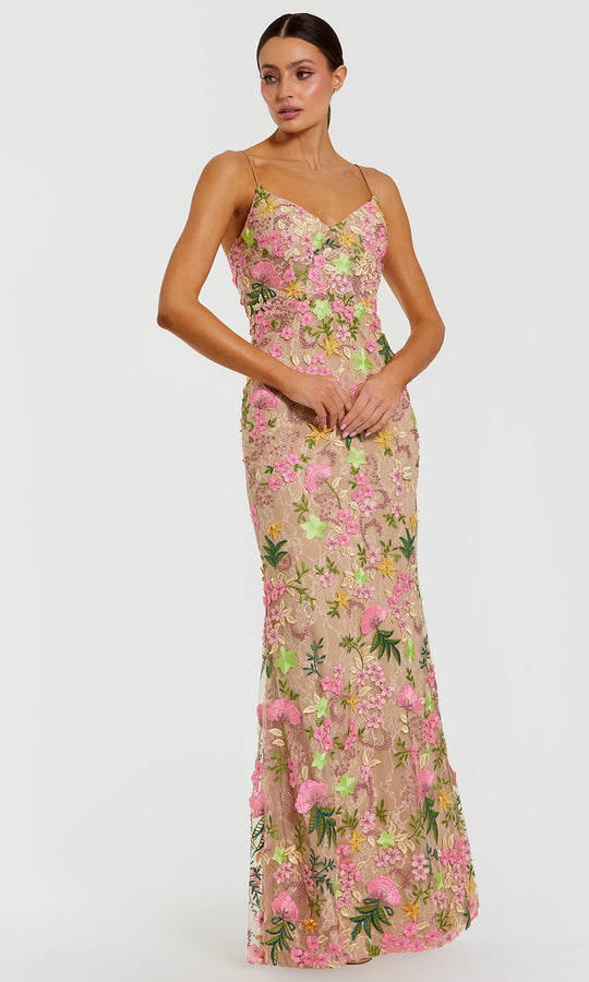 Mac Duggal 69010 - Floral Embroidered Corset Long Gown