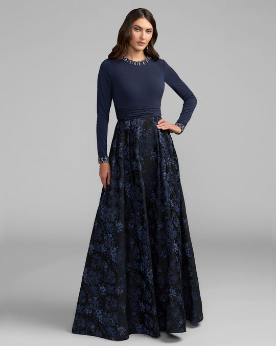 Mac Duggal 69082 - Embellished Long Sleeve A-line Evening Dress
