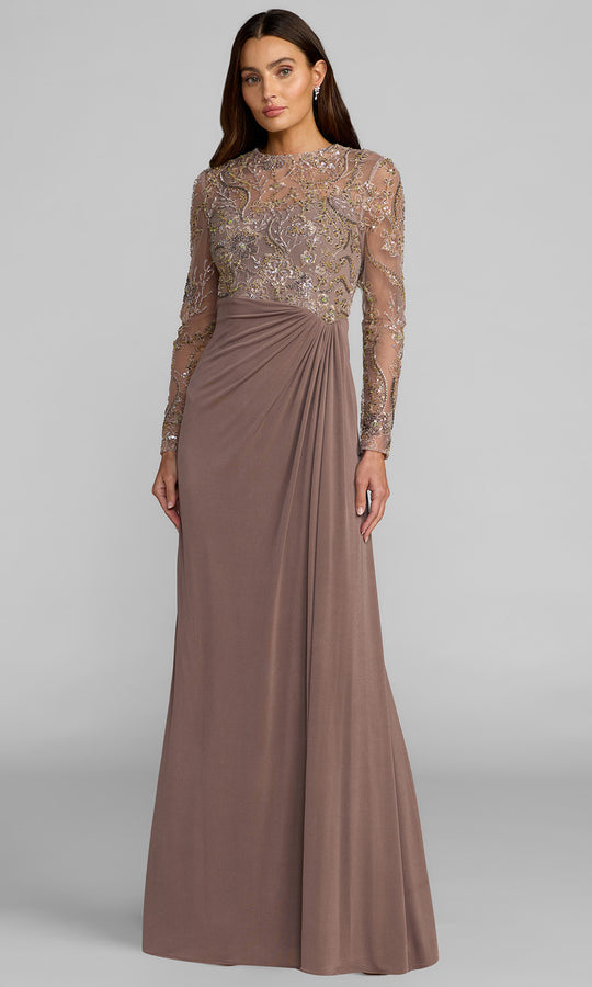 Mac Duggal 69121 - Beaded Applique Long Sleeve Evening Gown