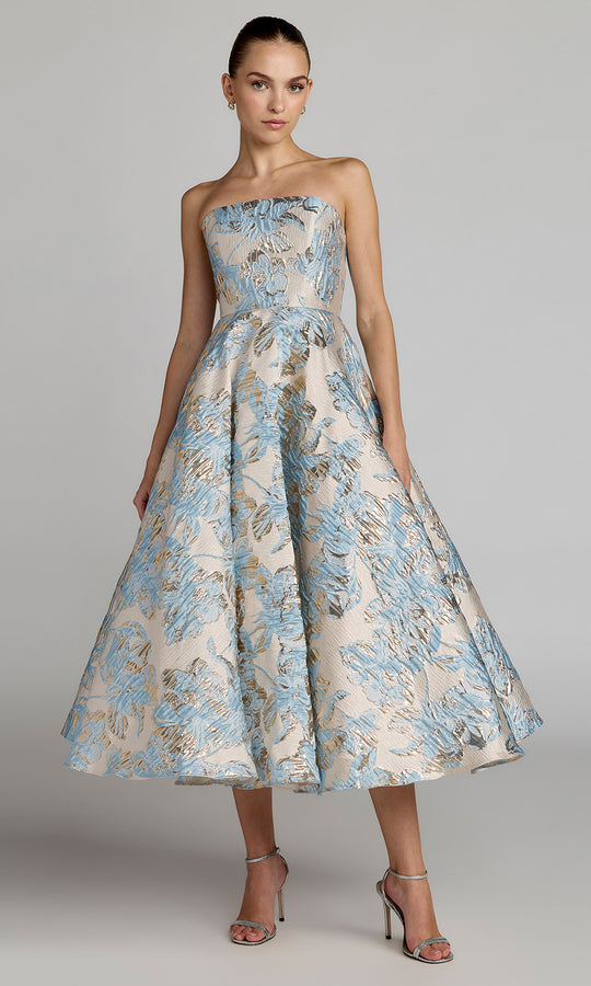 Mac Duggal 69149 - Floral Pattern Strapless Evening Dress