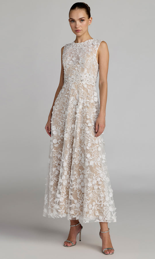 Mac Duggal 69192 - Floral Embroidered Sleeveless Midi Dress