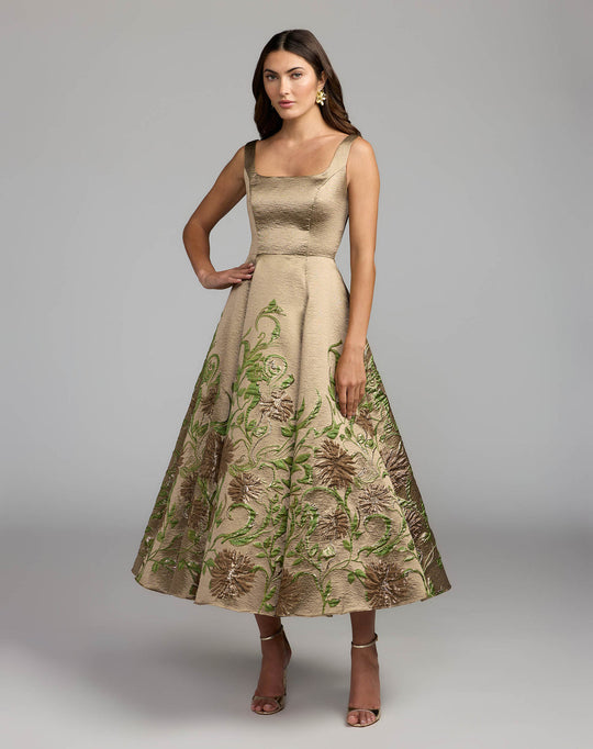 Mac Duggal 69238 - Floral Print Midi Dress