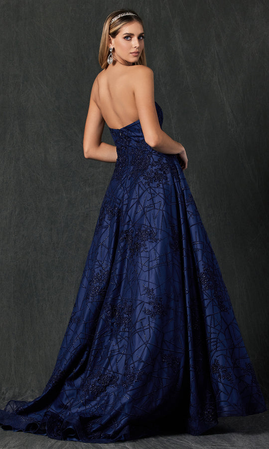 Juliet Dresses 692 - Strapless Embroidered Lace Ballgown
