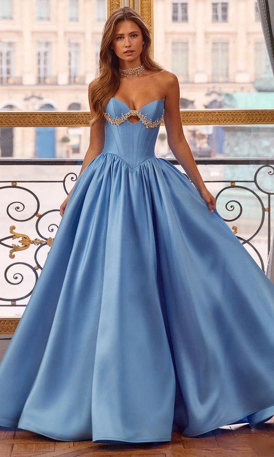 Sherri Hill 58161 - Crystal Accent Mikado Strapless Ballgown