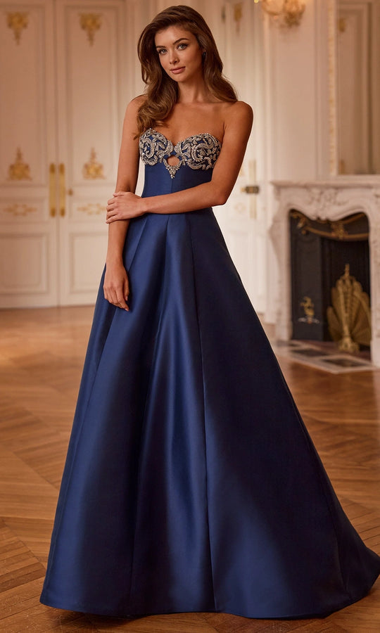 Sherri Hill 58277 - Embellished Bust Sweetheart Mikado Gown