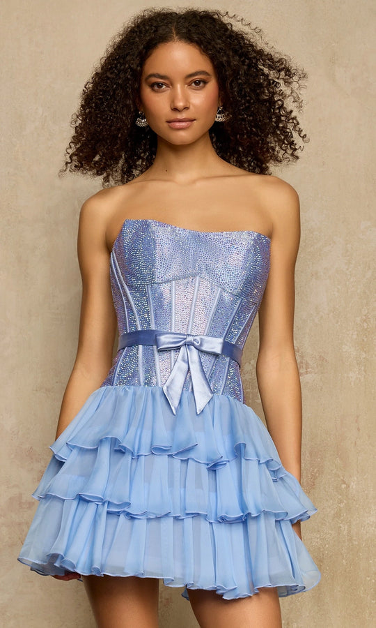 Sherri Hill 58264 - Crystal Corset Ruffle Chiffon Dress