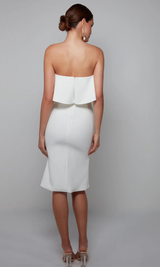 Alyce Paris 70002 - Strapless Knee-Length Dress with Flounce Detail