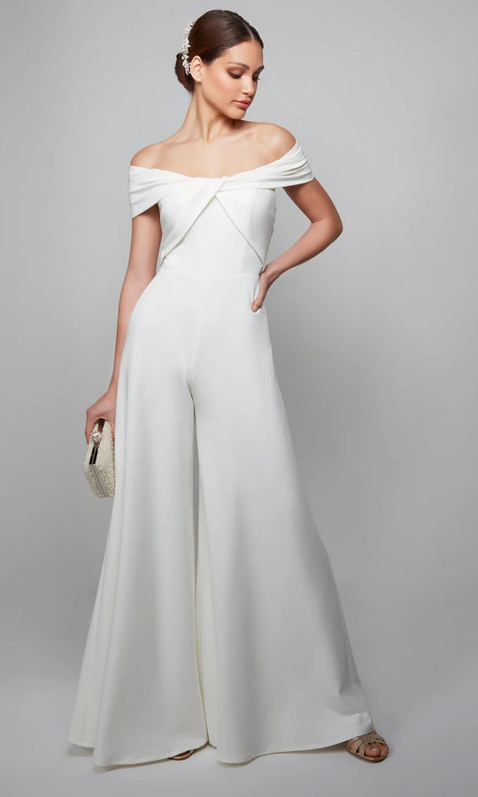 Alyce Paris 70013 - Off Shoulder Twist Front Formal Jumpsuit