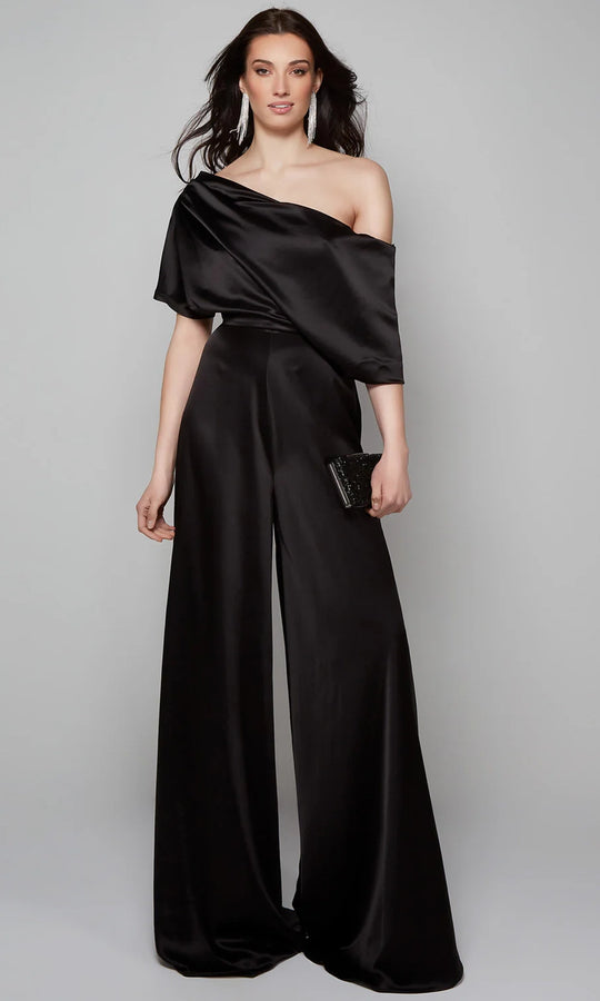 Alyce Paris 70019 - Draped Asymmetrical Evening Jumpsuit