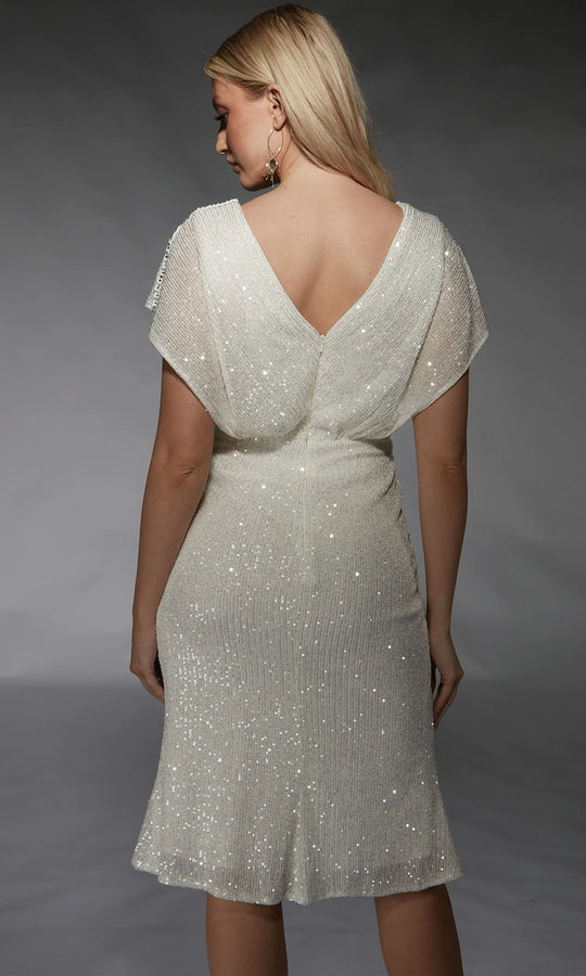 Alyce Paris 70063 - Sequin Draped Knee-Length Dress