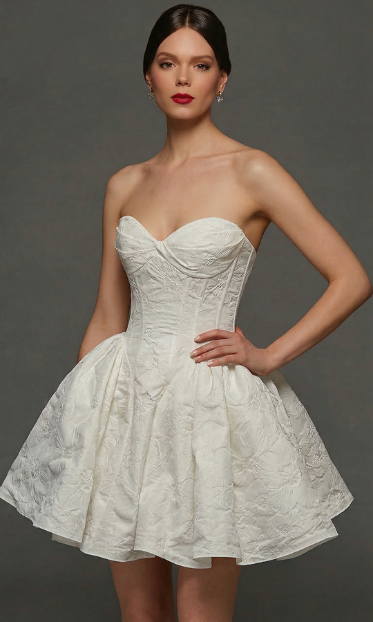 Alyce Paris 70110 - A-Line Textured Floral Bridal Cocktail Dress