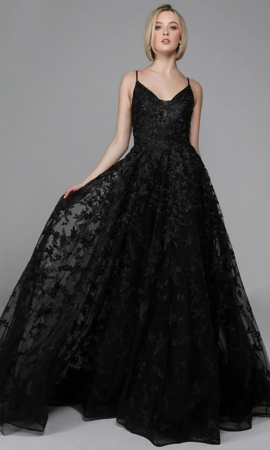 Alyce Paris 7012 - Floral Lace A-Line Long Gown