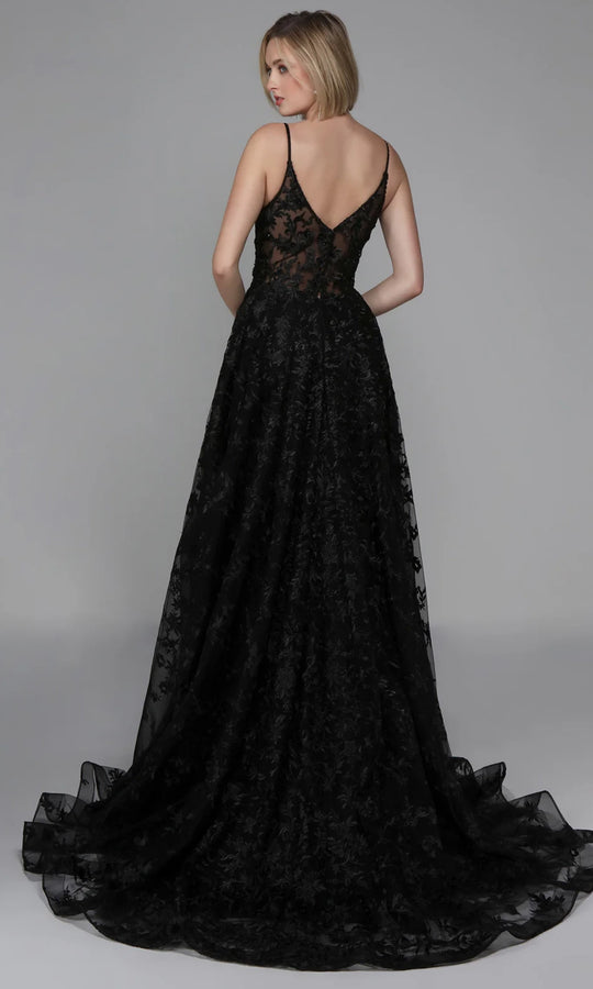 Alyce Paris 7012 - Floral Lace A-Line Long Gown