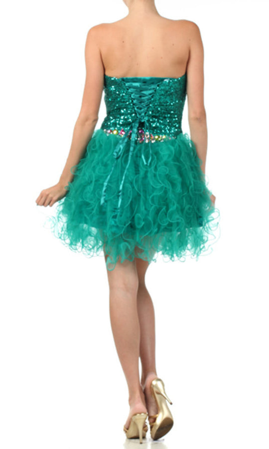 Juliet Dresses 702-B - Ruffled Skirt Sweetheart Party Dress
