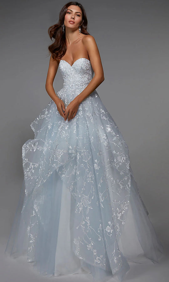 Alyce Paris 7041 - Strapless Lace-Up Back Tulle Ballgown