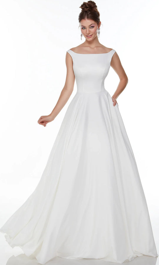 Alyce Paris 7054 - Button Back Perfect Satin A-Line Gown