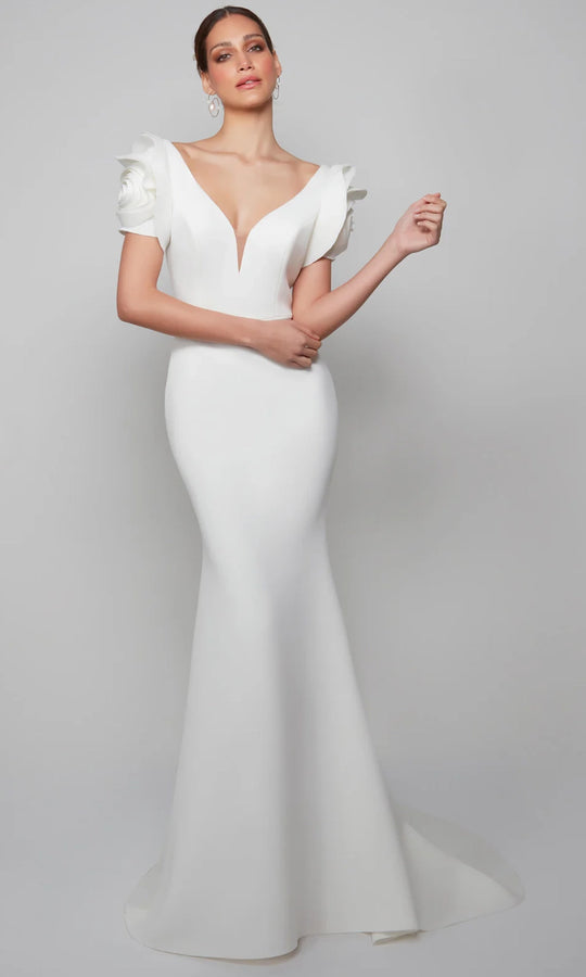 Alyce Paris 7066 - Rose Sleeve Mermaid Evening Gown