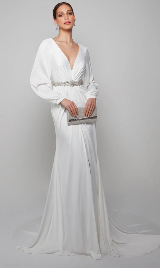 Alyce Paris 7070 - Long Sleeve Bridal Dress with Beading
