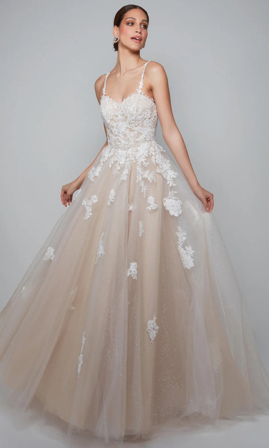 Alyce Paris 7084 - Lace Applique Tulle Bridal Ballgown