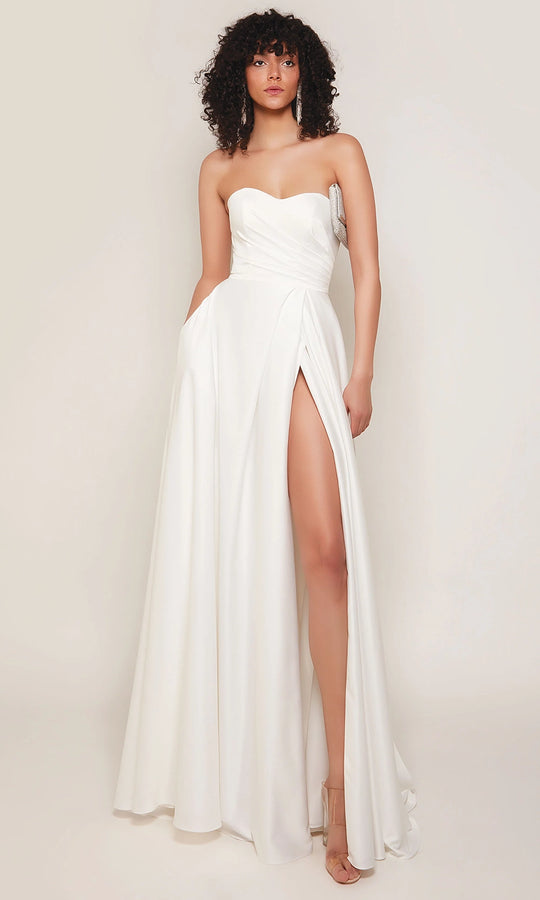 Alyce Paris 7088 - Strapless A-line Wedding Gown with Slit