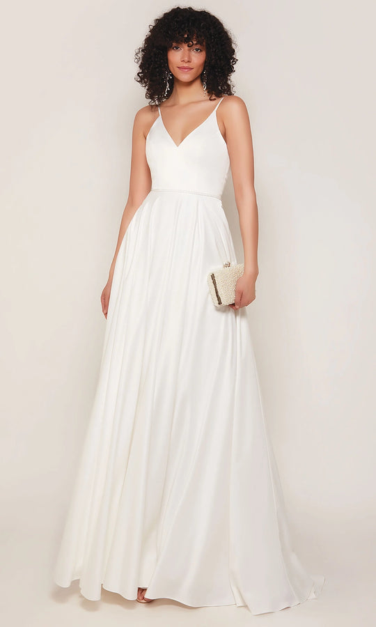 Alyce Paris 7089 - Minimalist V-Neck A-line Dress