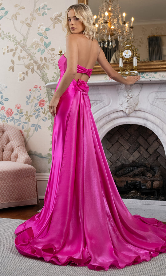Rachel Allan 70945 - Cutout Back Fitted Evening Gown with Overskirt