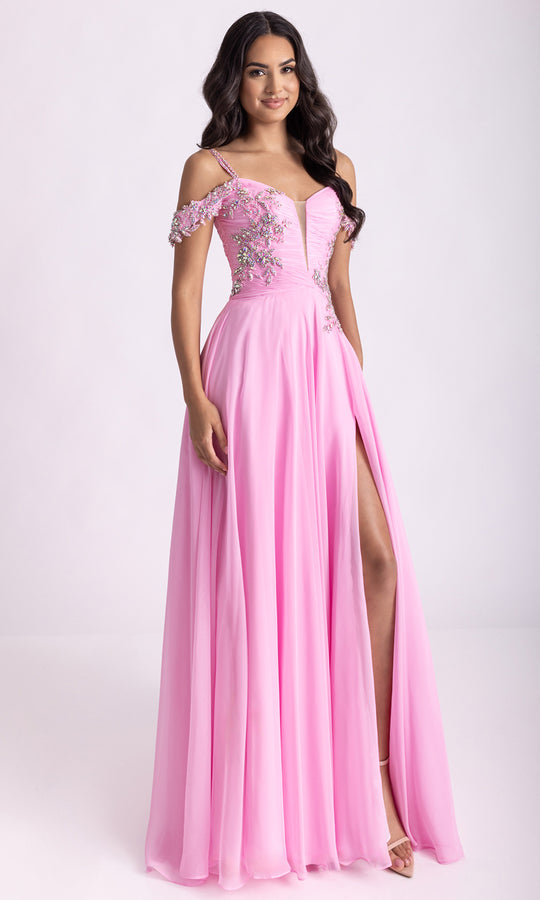 Rachel Allan 70951 - Off Shoulder Beaded Applique Prom Gown