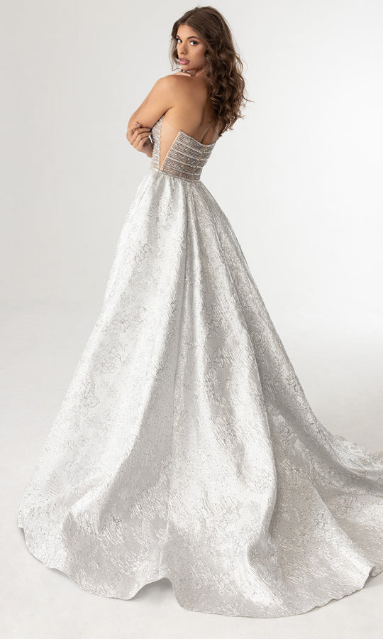 Rachel Allan 70956 - Strapless Textured Ballgown with Illusion Sides