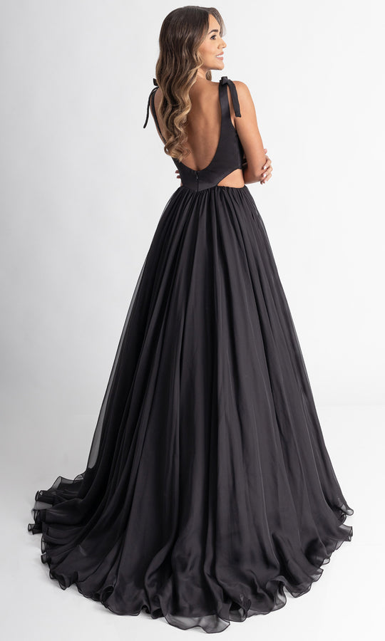 Rachel Allan 70980 - Bow Shoulder Cutout A-Line Evening Gown