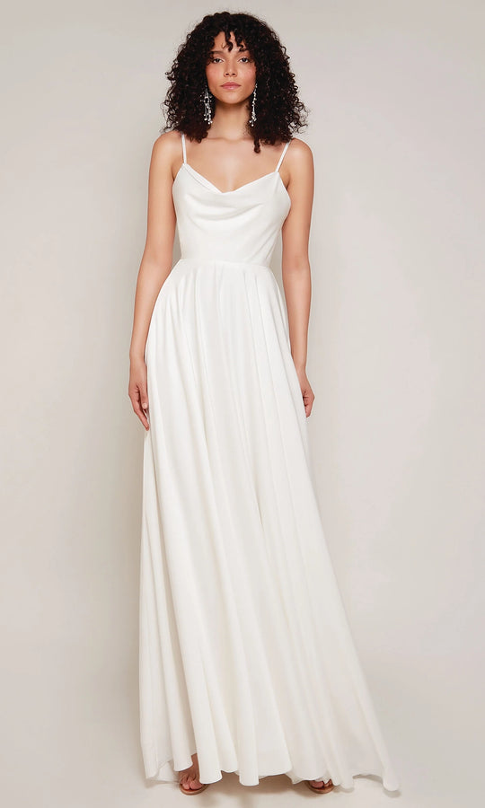 Alyce Paris 7100 - Cowl Neckline Sleeveless Satin Gown