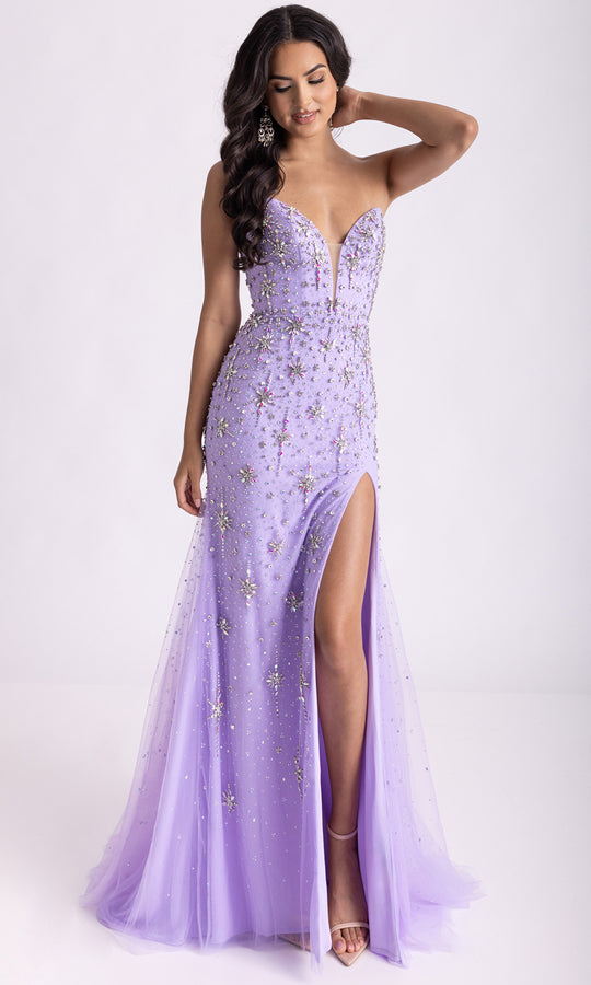 Rachel Allan 71013 - Starburst Embellished Strapless Prom Gown