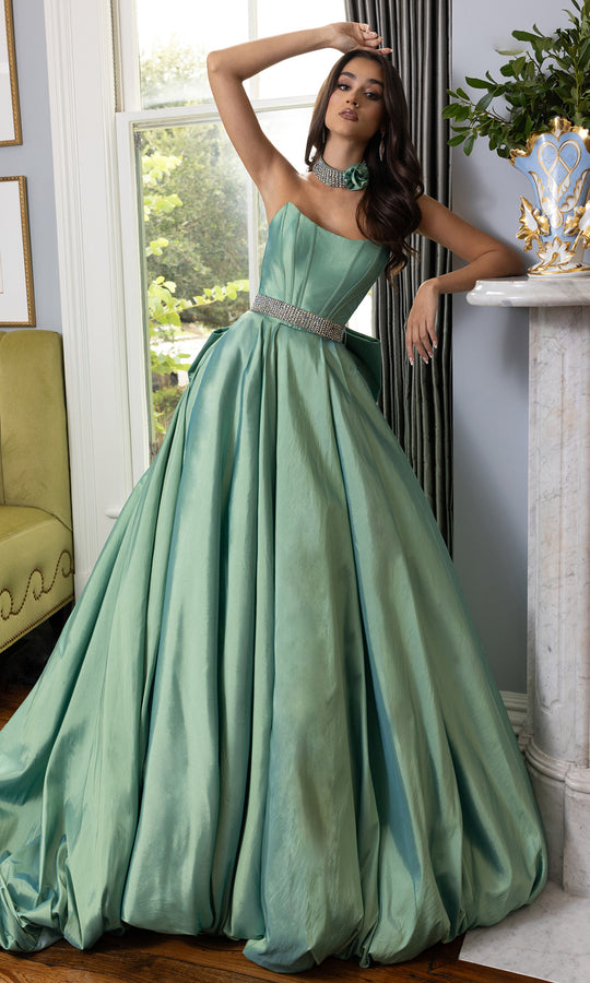 Rachel Allan 71024 - Beaded Belt Scoop Neckline Ballgown