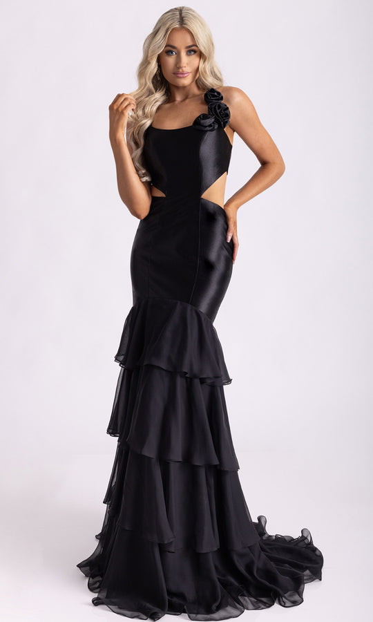Rachel Allan 71027 - Scoop Neck Ruffle Trumpet Evening Gown