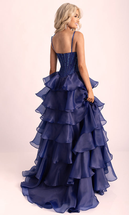 Rachel Allan 71049 - Sweetheart Basque Ruffled Tier Gown
