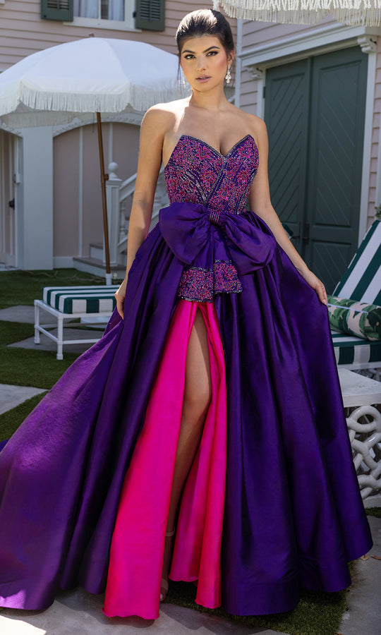 Rachel Allan 71068 - Two Tone Strapless Layered Ballgown