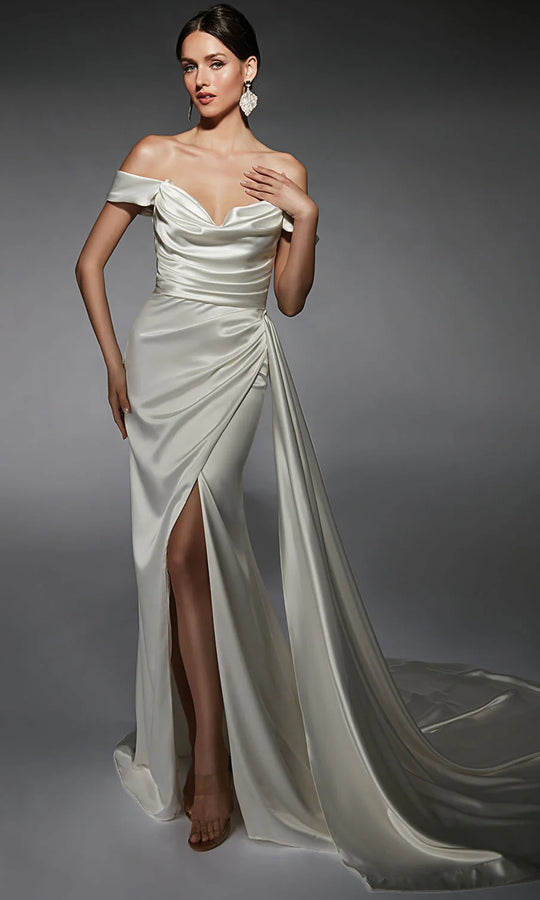 Alyce Paris 7106 - Strapless Cowl Neckline Wedding Gown