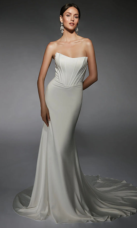 Alyce Paris 7109 - Strapless Corset Scoop Neck Bridal Gown