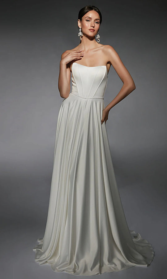Alyce Paris 7110 - Scoop Neckline Beaded Waist Bridal Gown