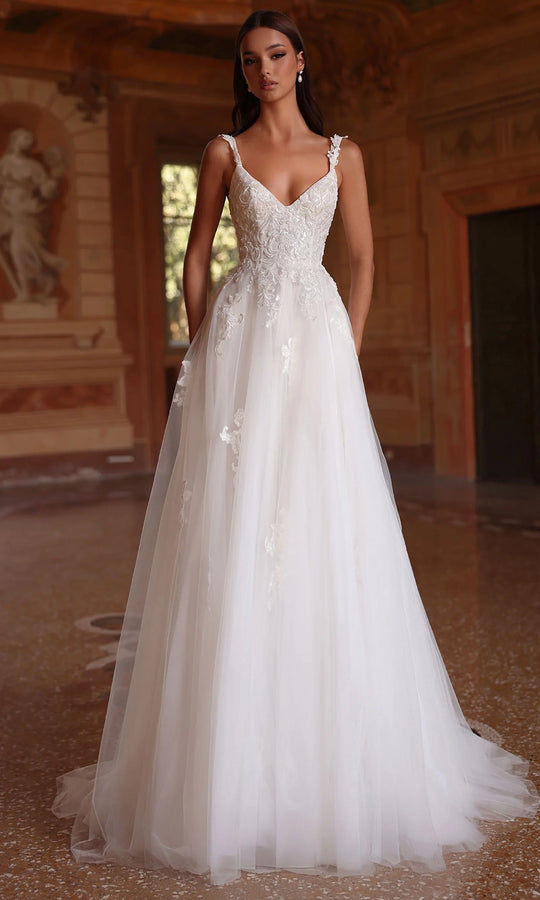 Alyce Paris 7124 - A-line Bridal Dress with Lace Appliques