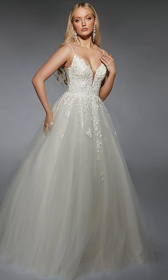 Alyce Paris 7127 - Floral Embroidered Layered Ballgown