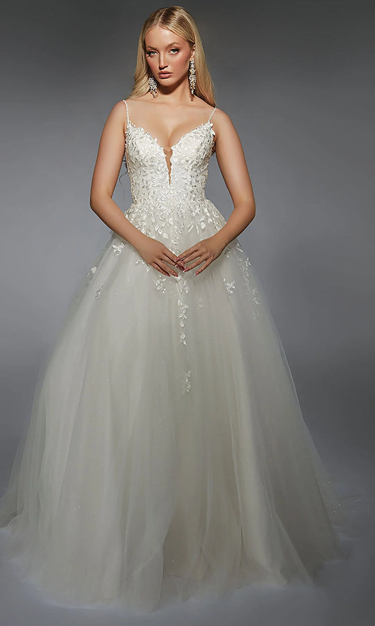 Alyce Paris 7127 - Floral Embroidered Layered Ballgown