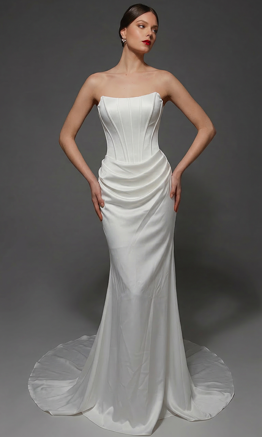 Alyce Paris 7170 - Strapless Draped Bridal Gown