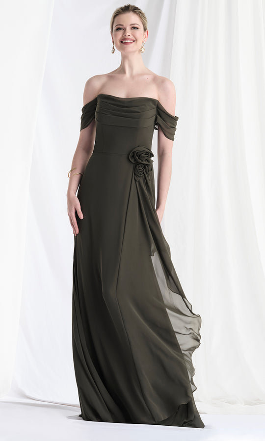 MGNY By Mori Lee 73165 - Off Shoulder Chiffon Ruffle Gown