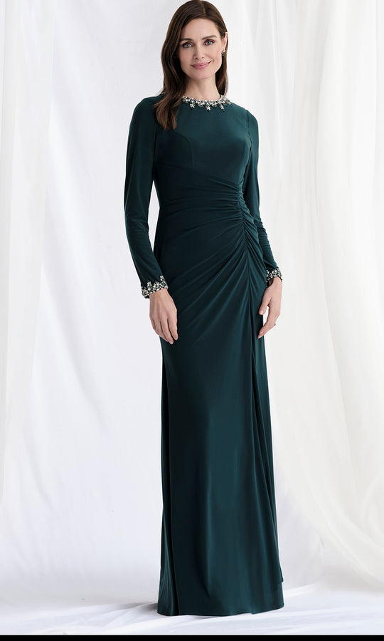 MGNY By Mori Lee 73166 - Beaded Long Sleeve Jersey Gown