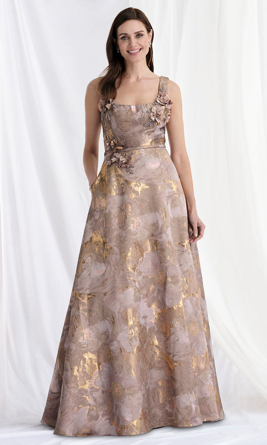 MGNY By Mori Lee 73174 - Brocade Square Neck Evening Gown